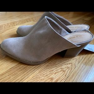 Taupe mule slides brand new with tags